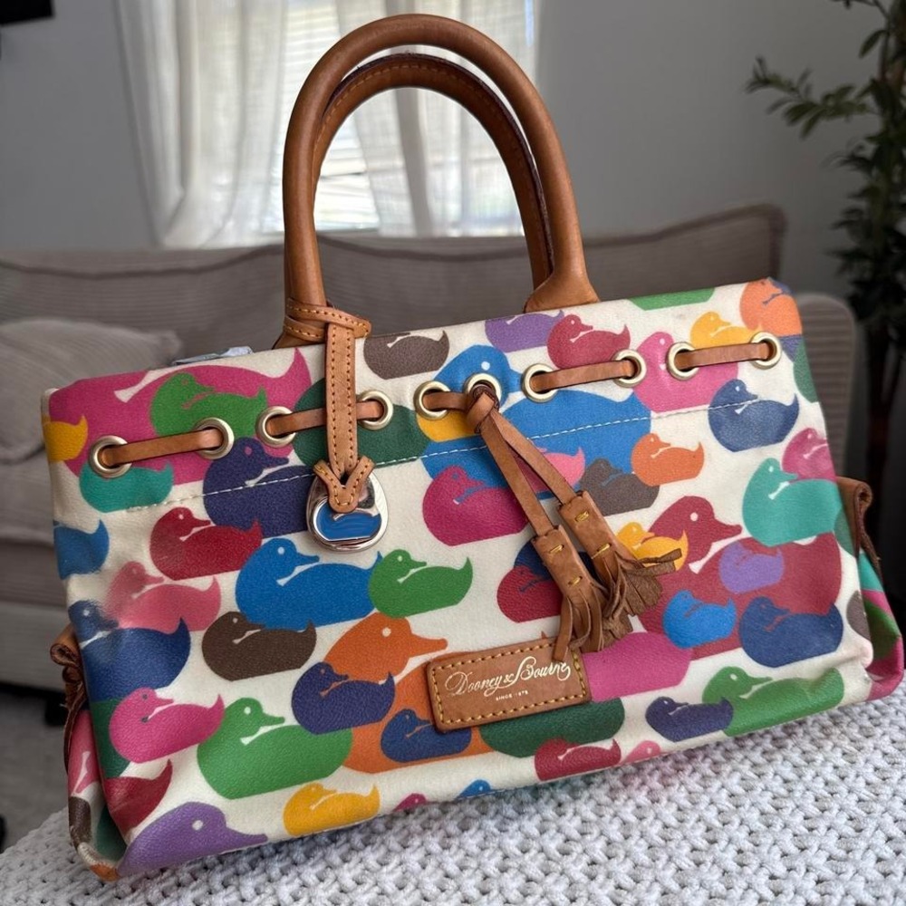 Dooney and Bourke Wonder Duck Tassle Tote Bag Purse Rare Y2K